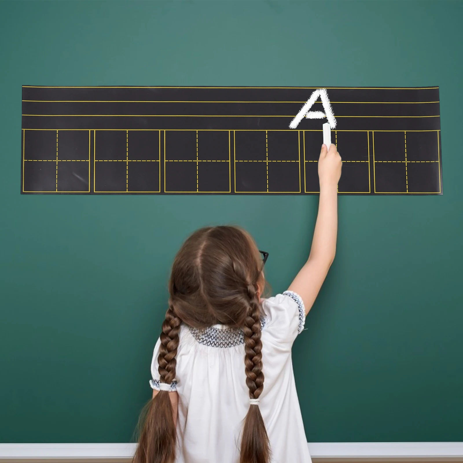 

2pcs Magnetic Sticker Kids Writing Board Reusable Dry Erase Child Chalkboard Display Notice Board Message