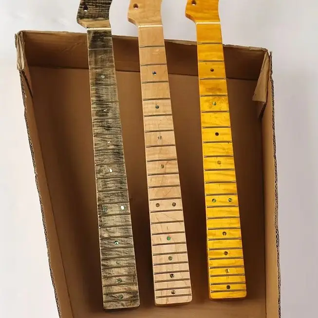 

6-series 21 pin integrated electric guitar tiger pattern neck maple glossy guitar handle modification DIY instrument performance