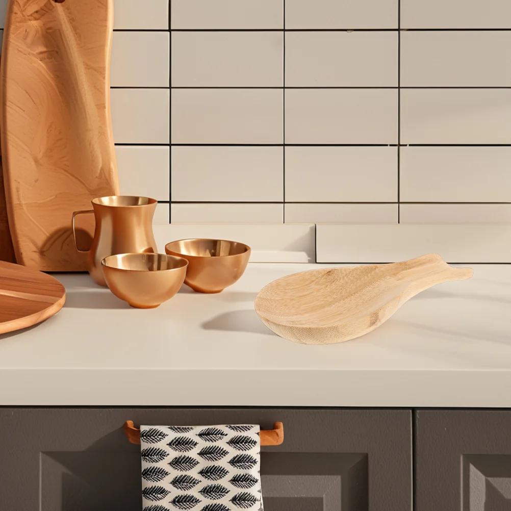 

2pcs Rest Kitchen Wood Utensil Holder For Stove Top, Ladle Spatula Rest, Cutlery Holder For Countertop, Kitchen Cooking Spoon