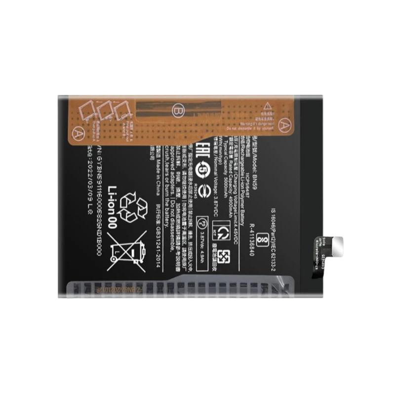Phone Battery 3.87 5000mAh BN59 For Xiaomi Redmi Note 10 10S High Quality Replacement Battery Brand-New High Quality