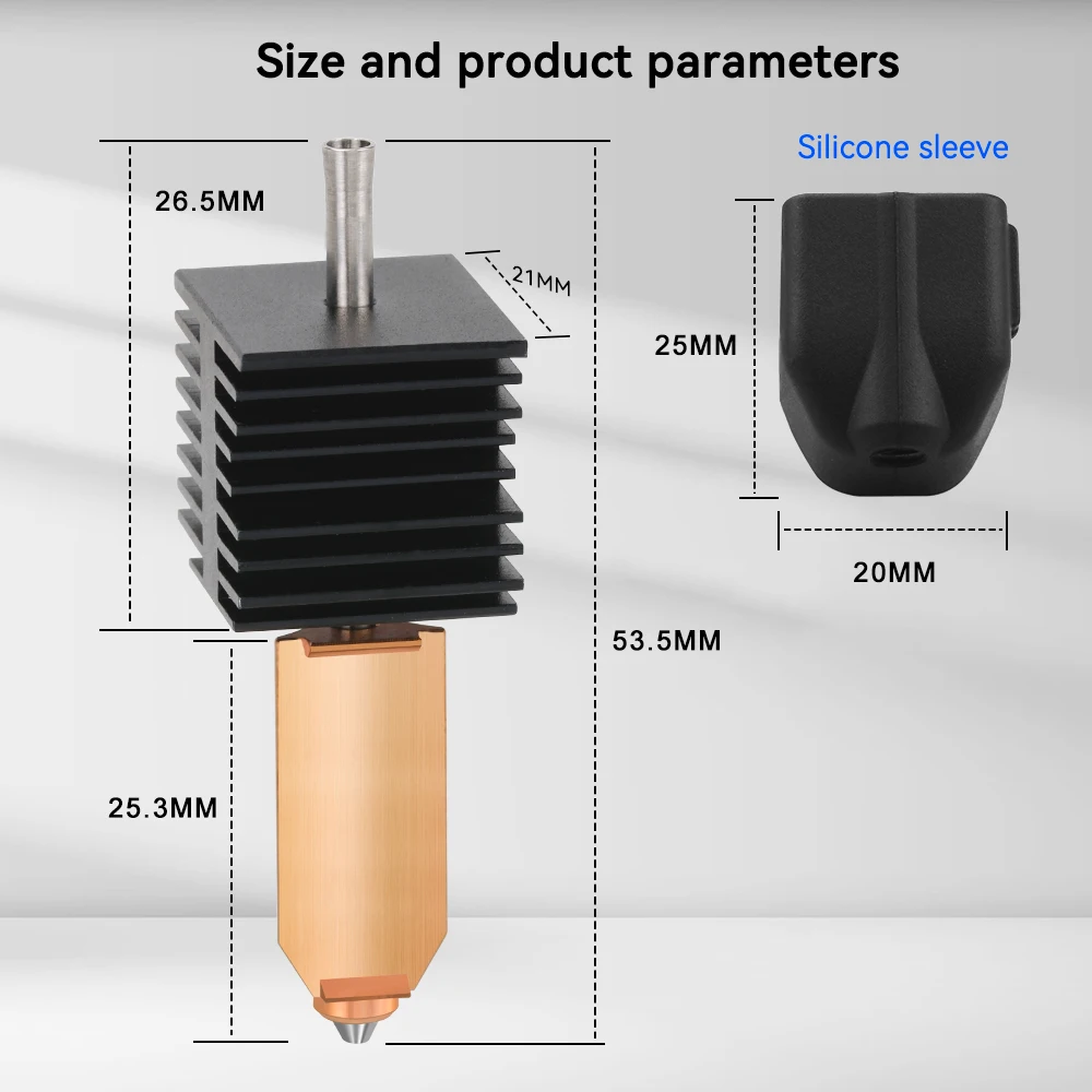 Verbessertes Hotend-Kit für Flashforge AD5X 0,25/0,4/0,6/0,8mm Einteilige Bimetall-Düse Hot-End-Kit für AD5X 3D-Drucker-Zubehör – Detail 6