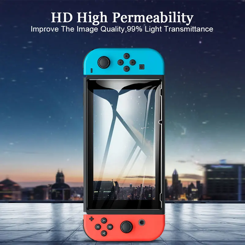 Vetro temperato con bordo curvo a colori per Nintendo Switch Full Cover Screen Protector NS Lite Console di gioco pellicola protettiva temprata