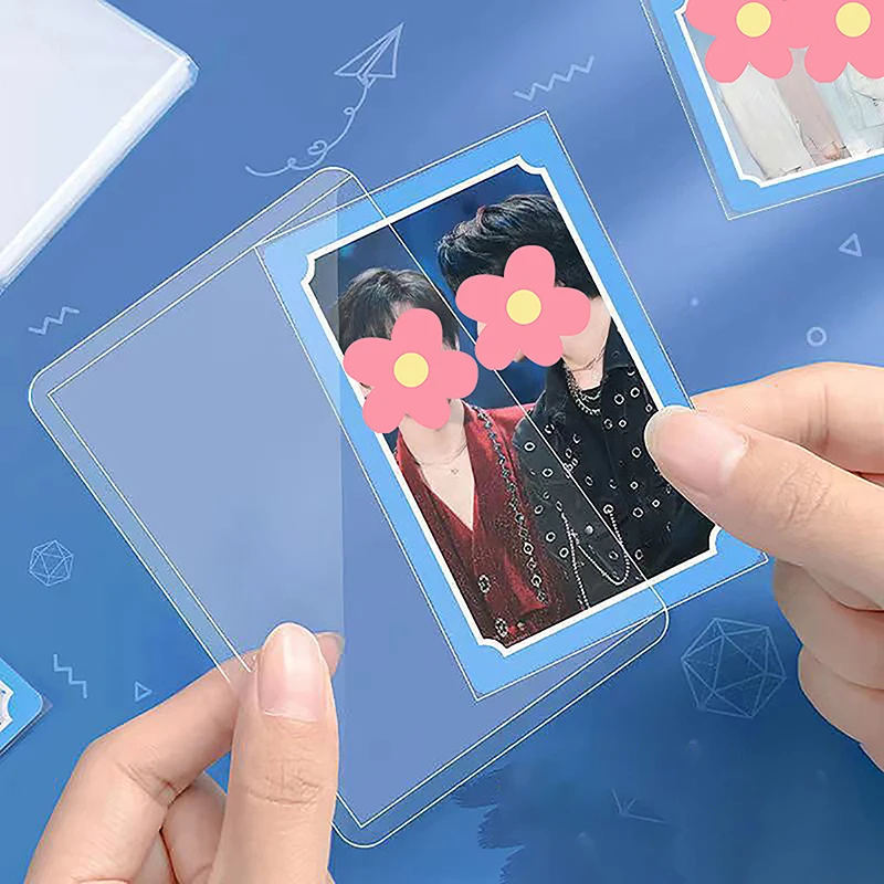 10PCS Kpop Photocards Film Protector Idol Photo Sleeves Holder With Screen Protector School Stationery image 2