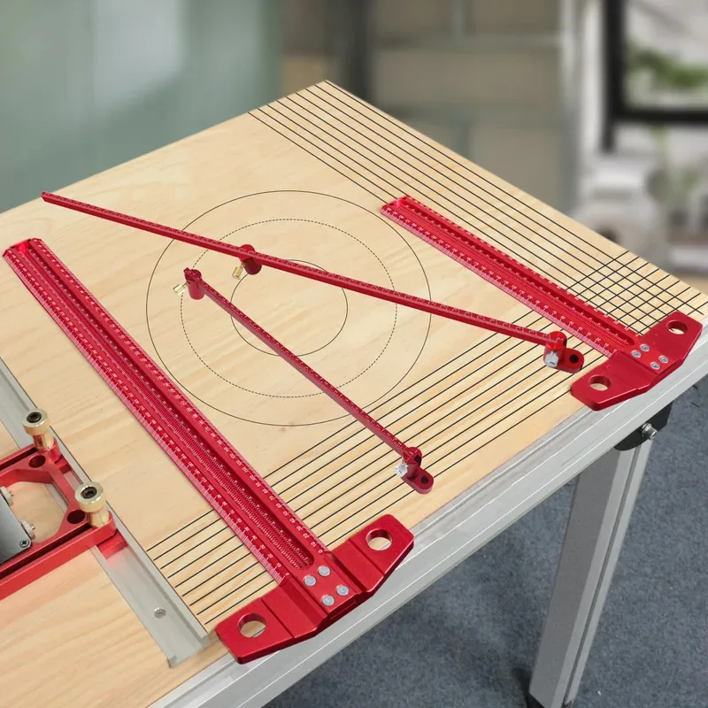 300/500mm TS Woodworking Line Drawing Ruler L-Square Hole Measuring Tool  T Marking Ruler Multifunctional Ruler
