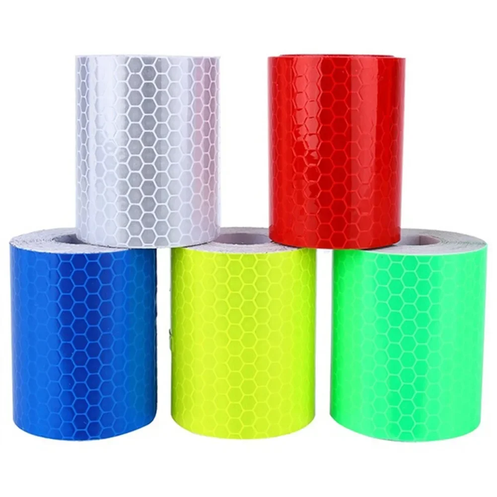 5cmx3m Back Gum Crystal Color Lattice Bicycle Outline Car Stickers Warning Stickers Reflective Strip Tape Safety Reflective Film