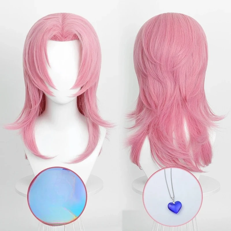 

In Stock Saja Boys Romance Cosplay Wigs Nnecklace Anime Movie Cosplay Pink Heat Resistant Synthetic Hair+wig Cap