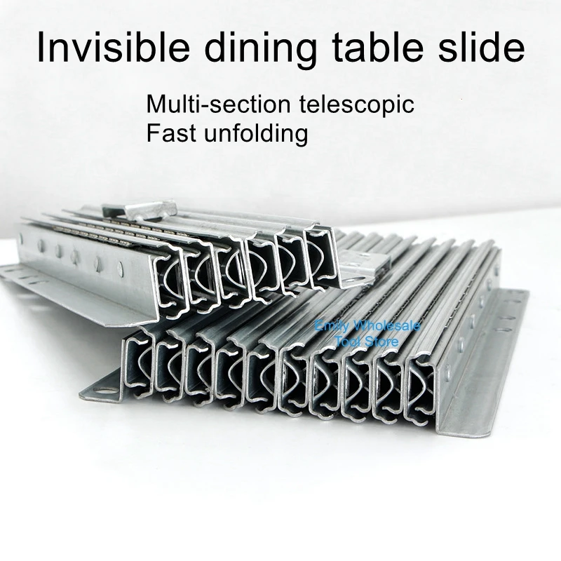 Invisible dining table telescopic guide aluminum alloy multifunctional folding extension sliding guide dining table slide