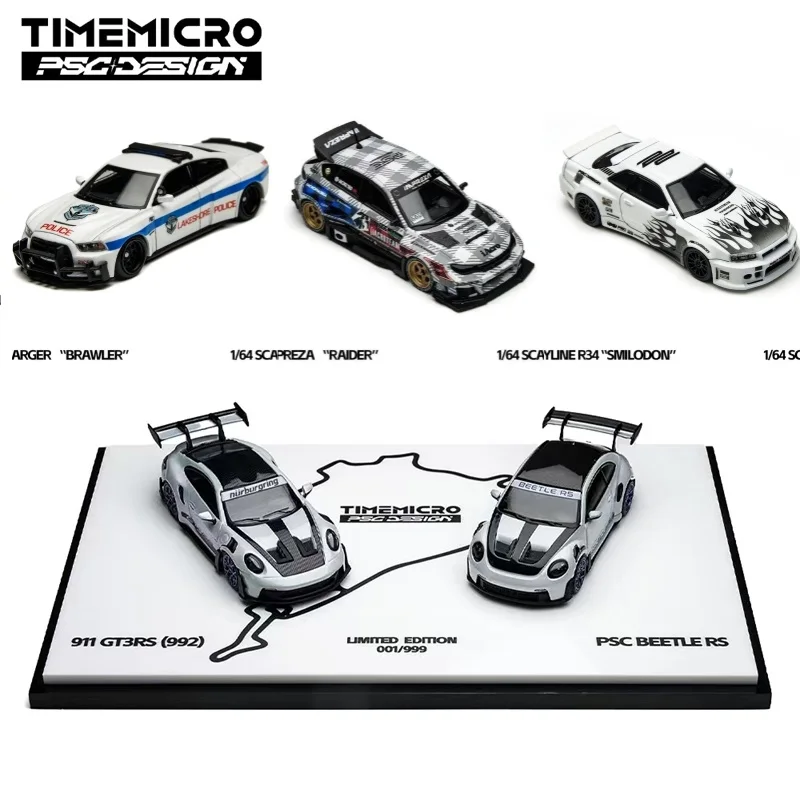 

[Предзаказ] Time Micro × PSC DESIGN 1:64 Impreza "RAIDER" серый / Charger "Brawler" полицейский / GT3 RS BEETLE / R34 Модель автомобиля из литого металла