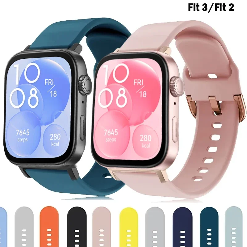 Silicone Band For Huawei Watch FIT 3 Strap Wrist watchband metal Buckle Sport bracelet fot huawei fit 2 fit3 correa Accessories