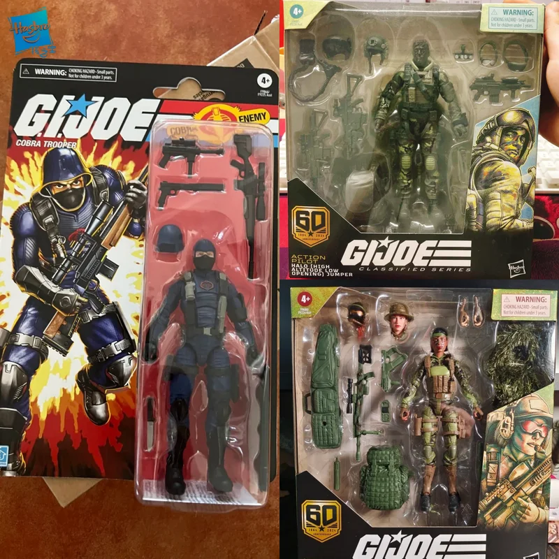 Hasbro GI. Joe Classified Series Retro Snake Eyes Classified 60th Anniversary Marine Sniper Action Figure Model Toy Hobby Gift