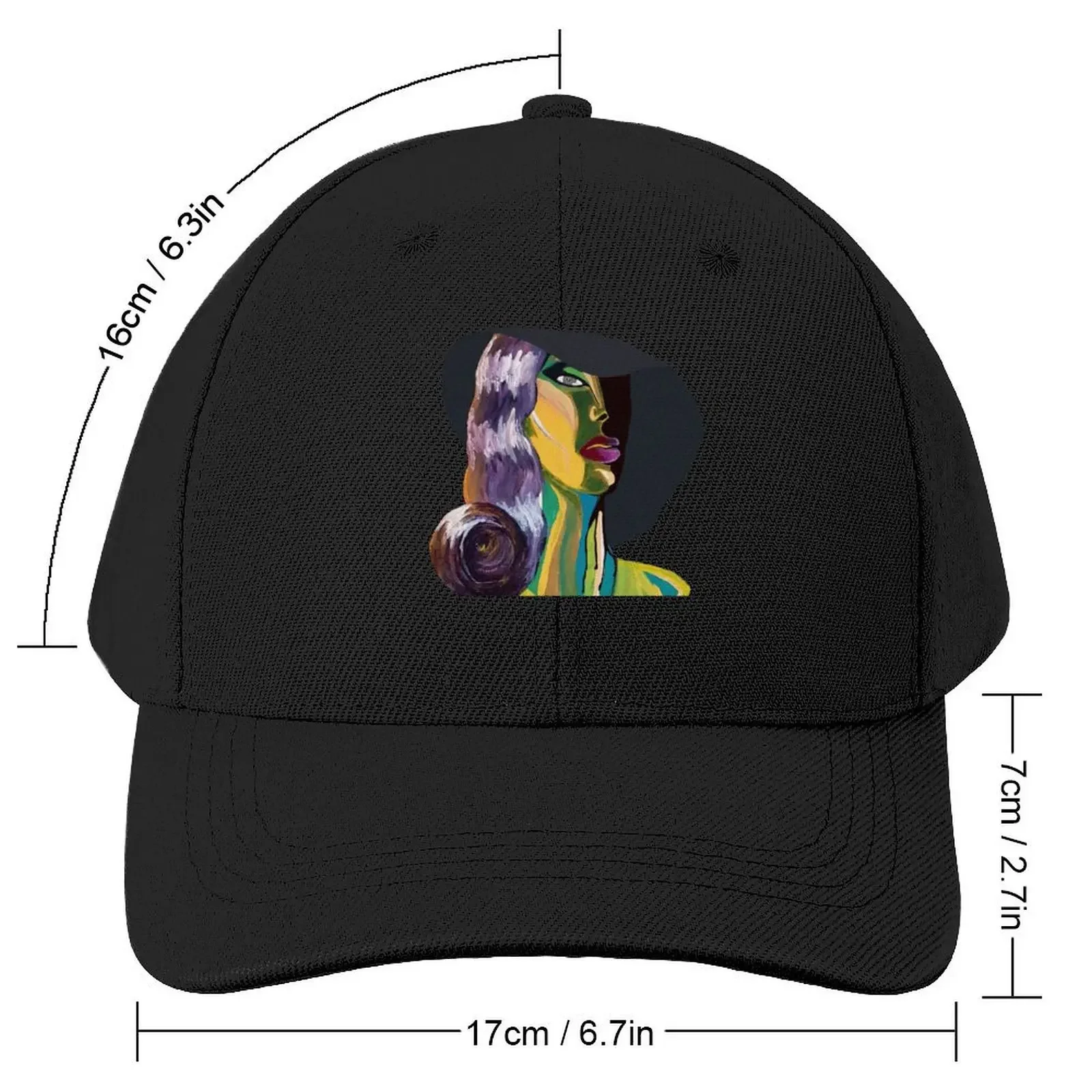 The Paranoia (Noir Woman in a Topless Hat) Baseball Cap custom Hat New Hat Mens Women's