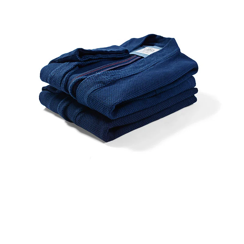 رداء طاوية مصبوغ بالنيلي، مصنوع يدويًا من القطن الياباني القديم المصبوغ بالنيلي، رداء طاوية غير رسمي، سترة ثقيلة #4