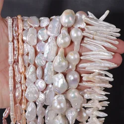 Natural Pearl Irregular Beads Round Square Freshwater Pearl Punch Beads For Jewelry Making Necklace DIY Charm Bracelet Wedding