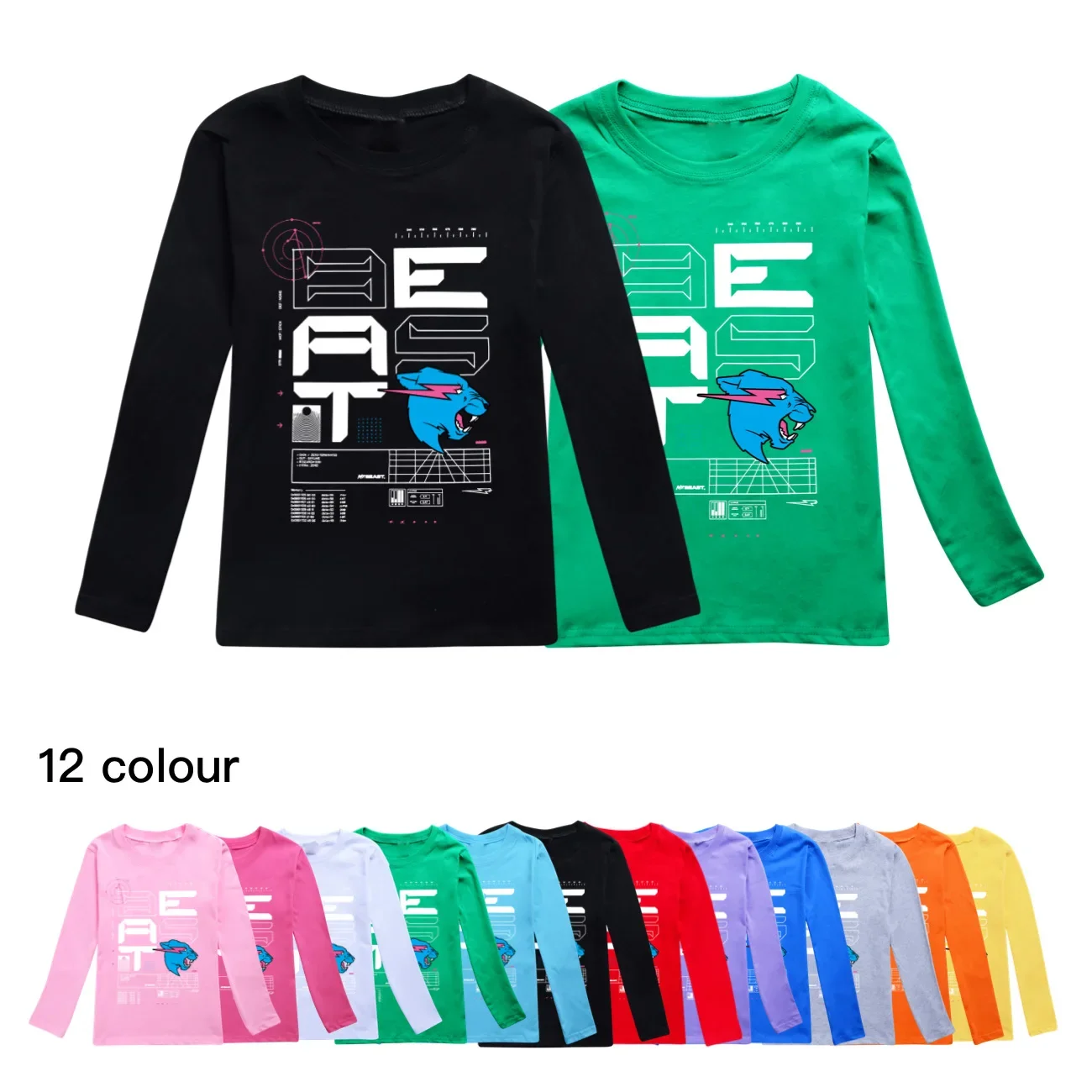 

Tiger Head T Shirt Baby Girls Cartoon Casual Tops Kids Long Sleeve Tops Toddler Boy Casual Tee Children's Clothing3758