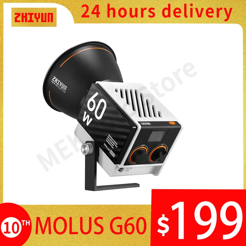 ZHIYUN MOLUS G60 60W COB Pocket LED Video Light Photography Lighting Photo Tiny Live Light DC/PD Power Supply