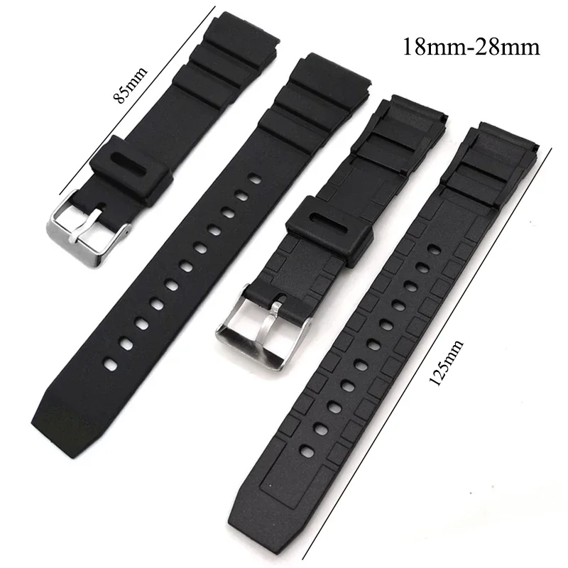 18mm 20mm 22mm 24mm 26mm 28mm Silicone Watch Strap for Casio Strap Rubber Soft Watch Bracelet Student Electronic Watch Band