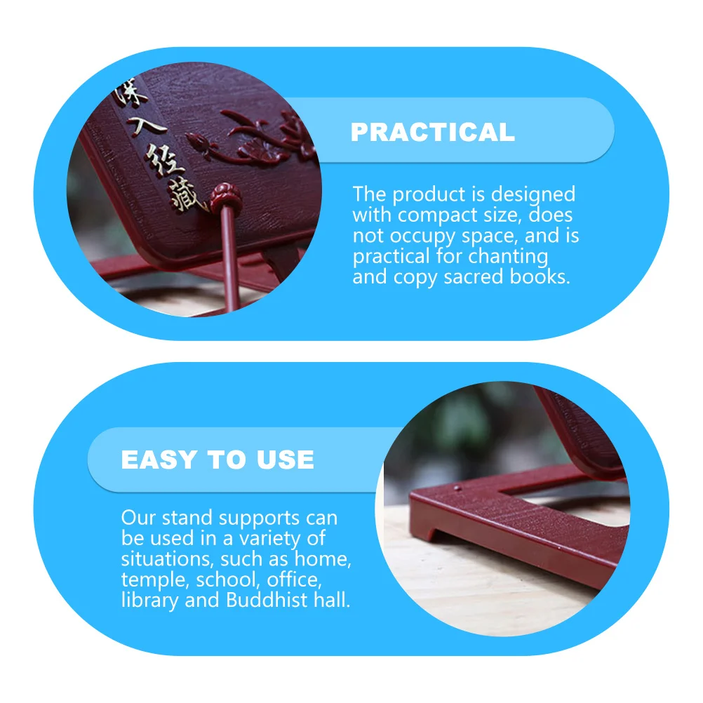 

Book Stand For Reading Temple Classics Plastic Reading Holder Compact Lotus Pattern Book Holder Buddhist Supply Chant Accessory
