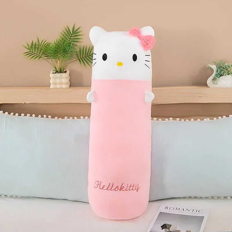 100cm Sanrio Hello Kitty Melody Kuromi almohada larga juguetes de peluche Kawaii muñeco de peluche suave cojín dibujos animados niños niñas regalos para dormir