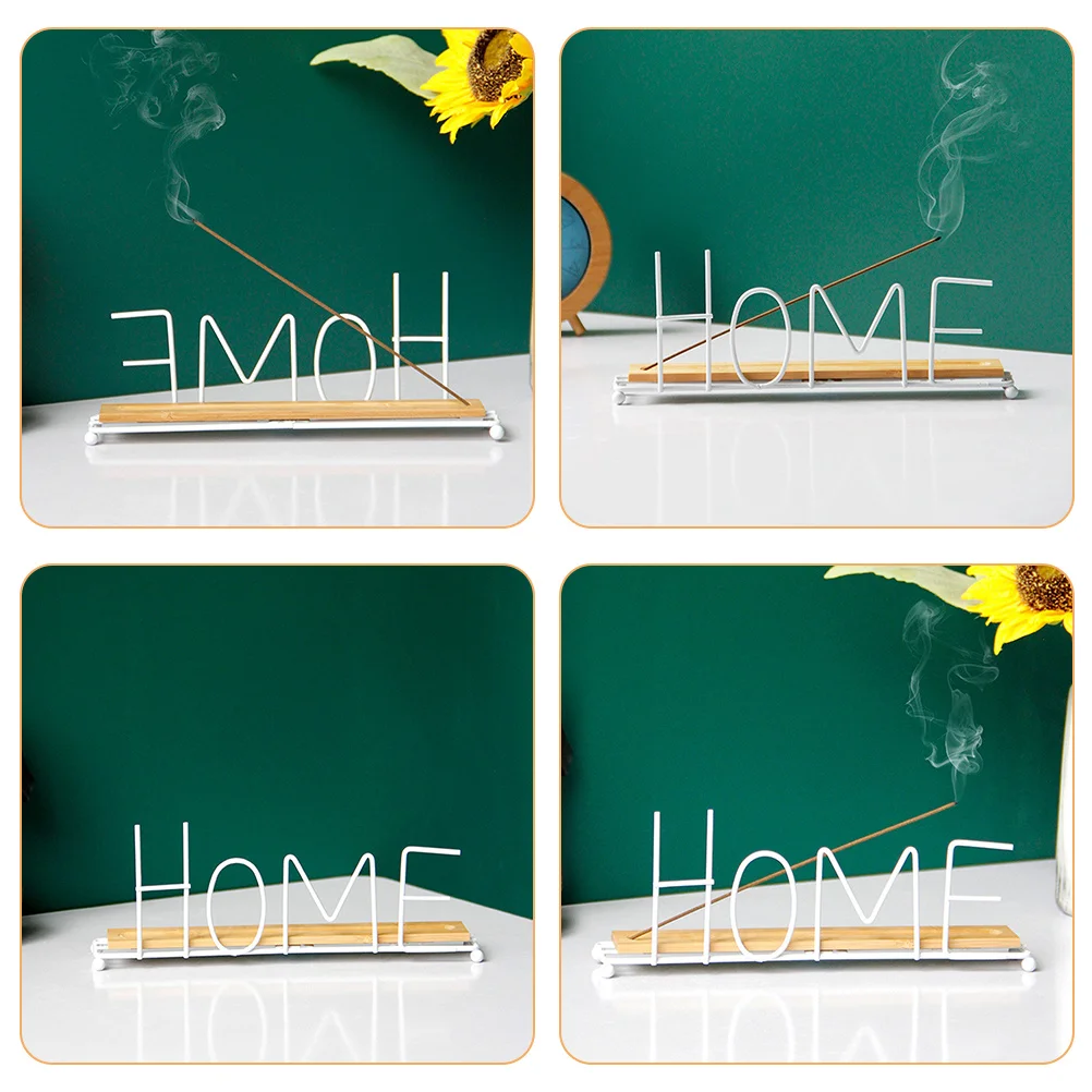 

Metal Stick Holder European Style Wooden Desktop Tray For Aromatherapy Home Decor Stick Burner Desktop Incense Holder
