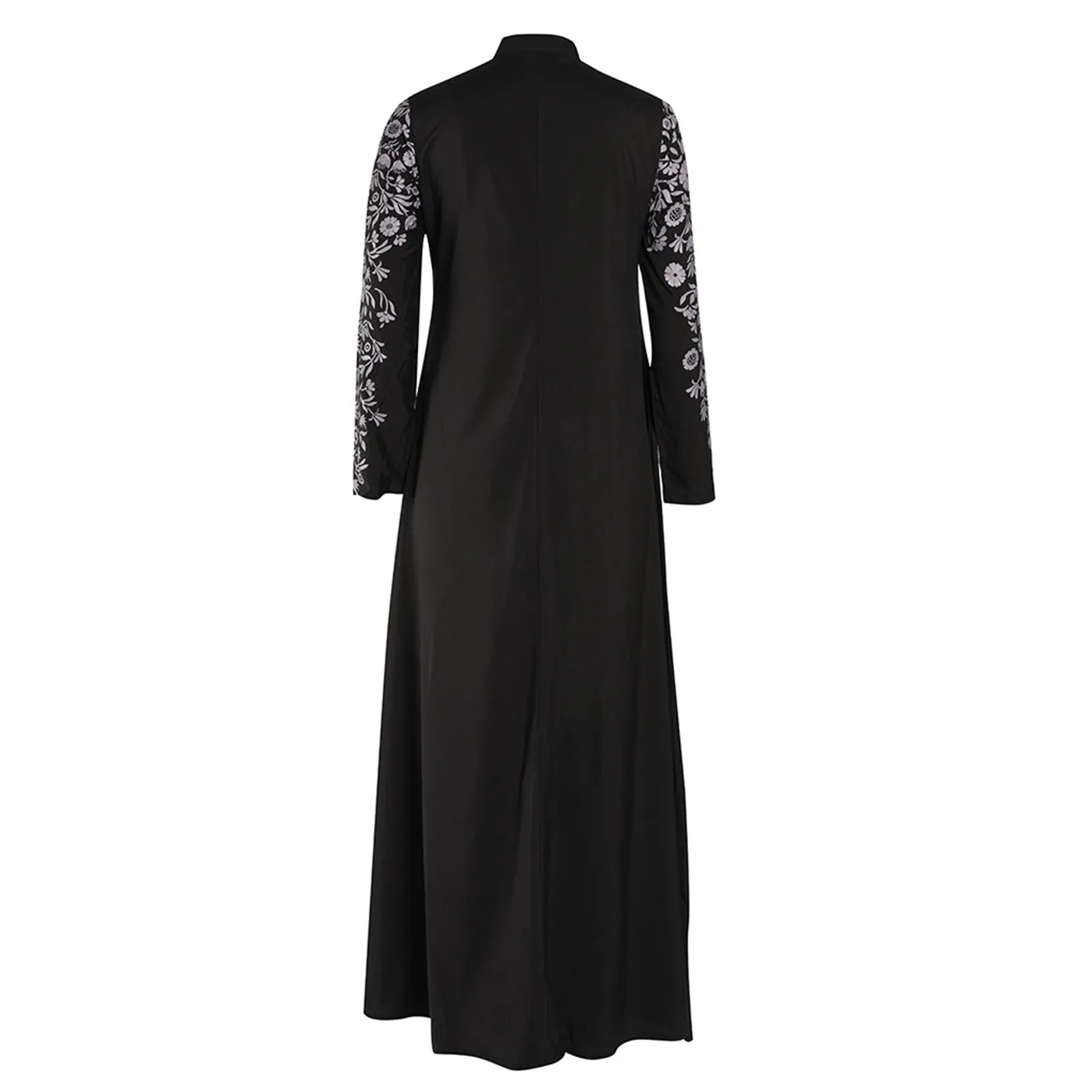 Dubai Abayas Black Elegant Dress Print Flower Islamic Prayer Clothes For Girls Ramadan Robe Long Kimono Fashion Arabic Wear