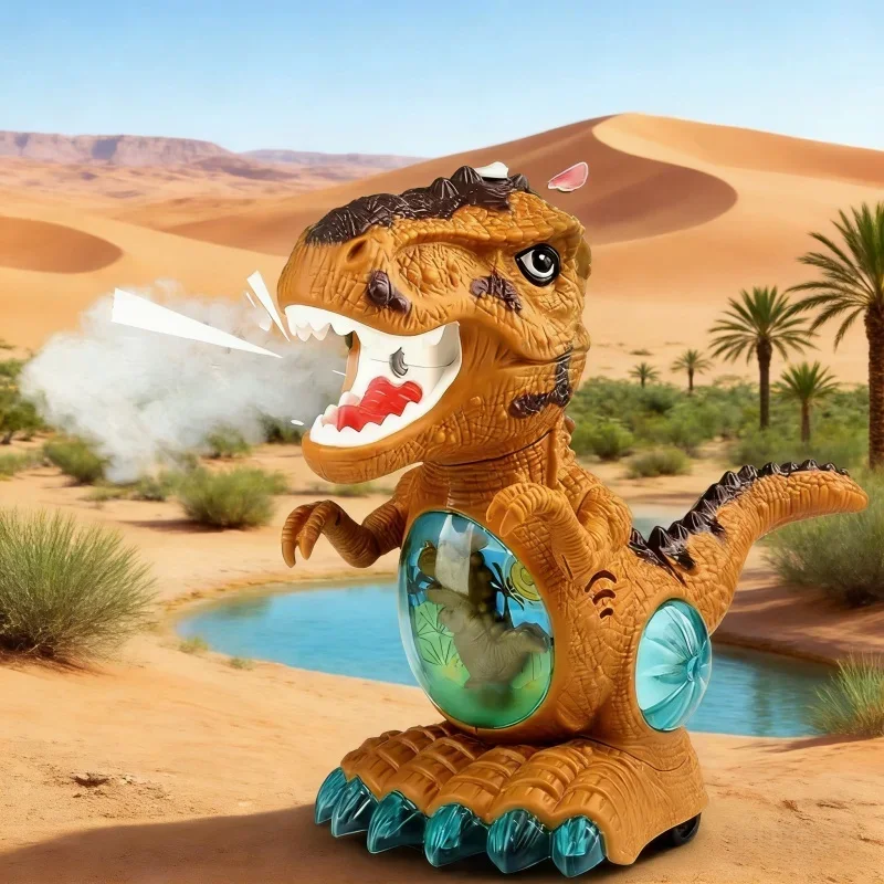 電動スプレー恐竜のおもちゃ子供音楽ライト学習クロール早期教育おもちゃ移動任意の方向子供の誕生日プレゼント