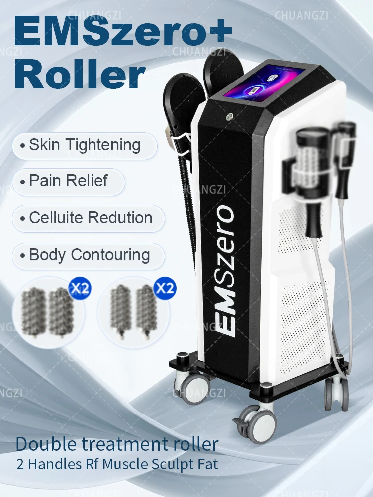 

Emszero RF EMS Body Sculpt Equipment 2in1 Inner Ball Roller Hi-emt Roller Sculpting Slimming Machine