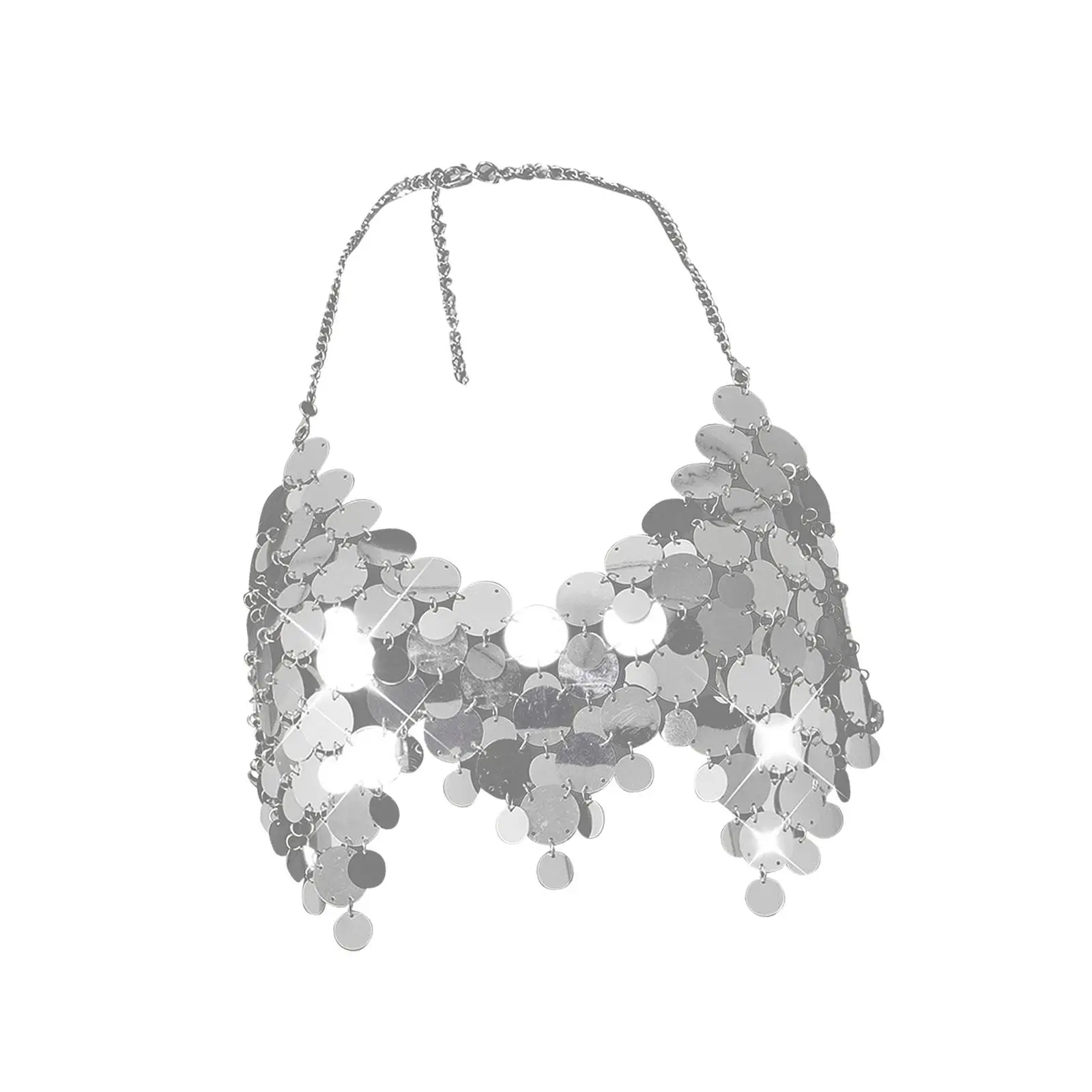Sequin Tank Top Sleeveless Backless Glitter Bra Tops for Summer Beach
