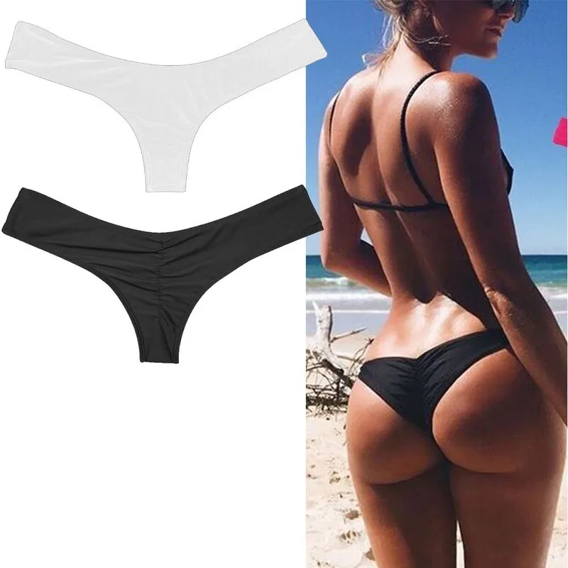 Bikini brasileño atrevido para mujer, bañador Sexy con Tanga en V, bragas de S-4XL, ropa interior de playa, pantalones cortos