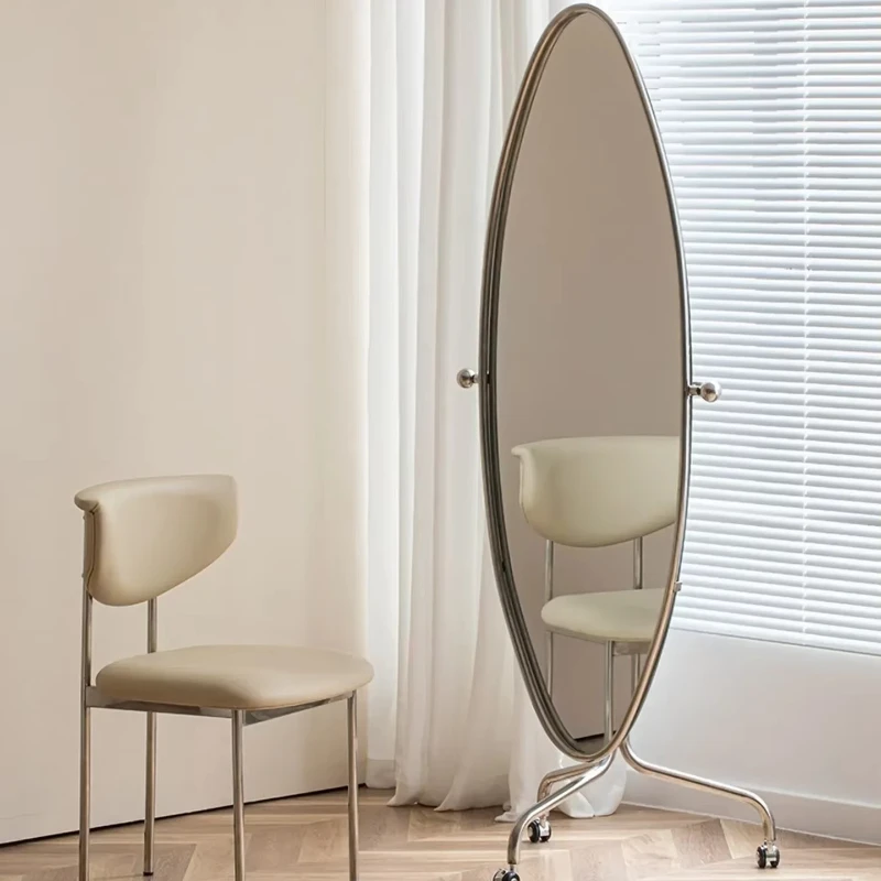 Home surfboard mirrors, full-length dressing ， wheeled stainless steel floor , INS fitting , remov