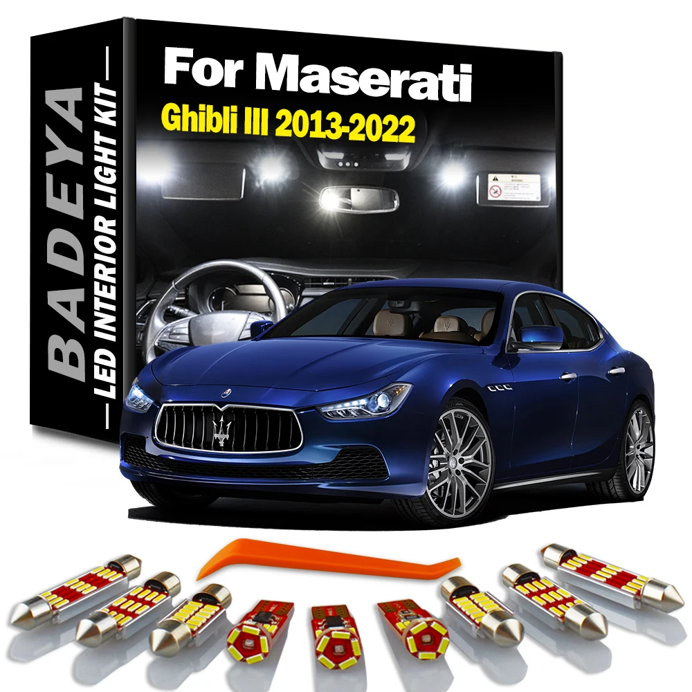 BADEYA 13Pcs LED Interior Light Kit For Maserati Ghibli III 2013 2016 2017 2018 2019 2020 2021 2022 Car Led Bulbs Canbus No Erro