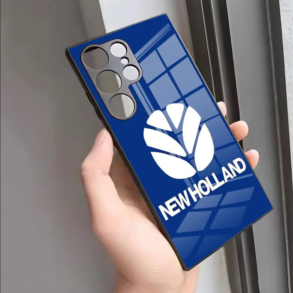 Чехол для телефона N-New Holland NHAGs Tractors для S25 Ultra Samsung S23 S24 Fe S22 S20 S21 Plus A54 A34 A24 A53 A14 A16 Стеклянный чехол
