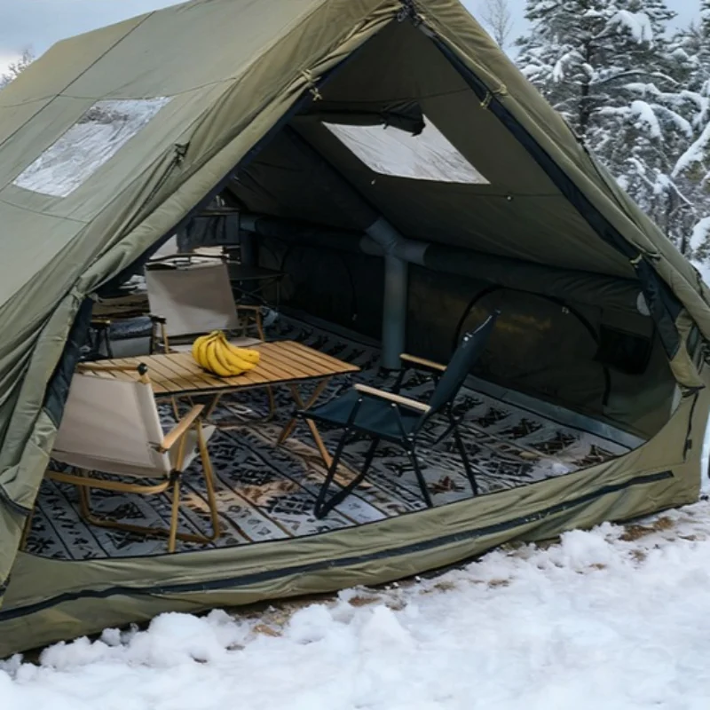 Portable Inflatable Camping Tent Cotton Waterproof Windproof Tent Breathable Shade Outdoor Tents Hiking Camping Equipment