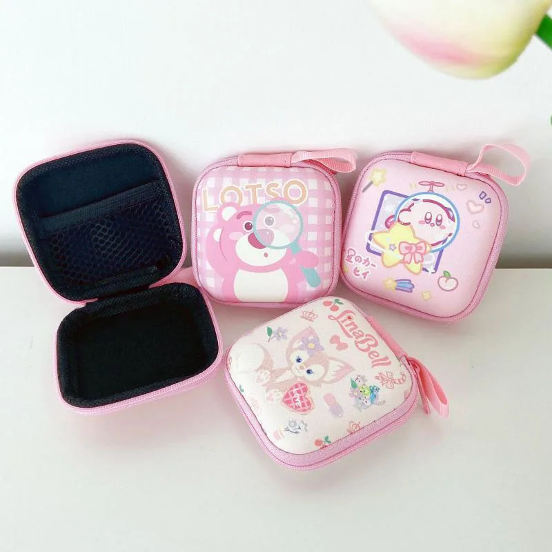 New Kawaii Sanrio Headset Storage Bag Kuromi Cinnamoroll Kirbys Anime Mini Change Bag Usb Flash Disk Data Cable Storage Box Gift