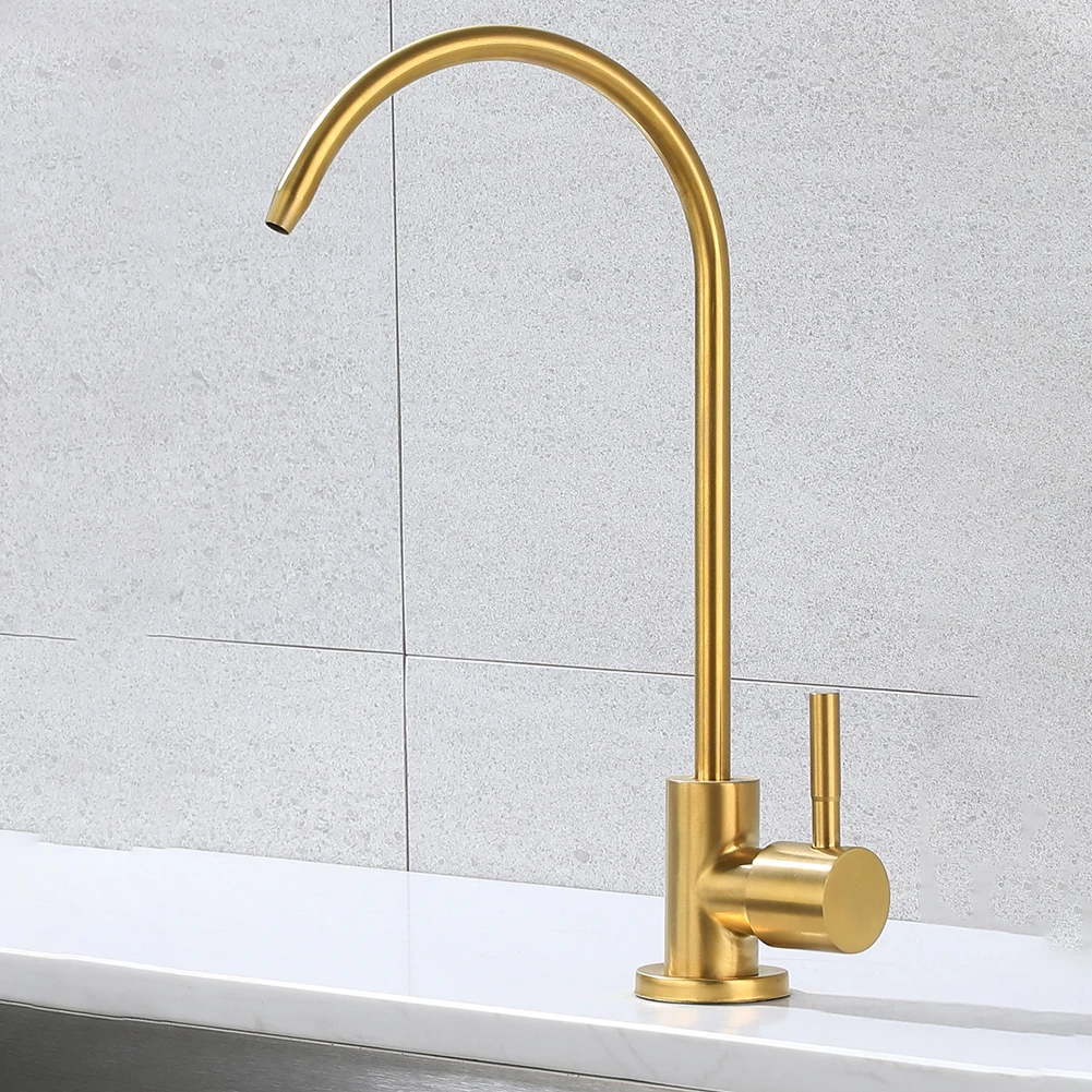 Kitchen Filtered Faucet Stainless Steel Direct Purifier Direct Drinking Tap Single Cold Water Sink Faucet Gold Water Faucet