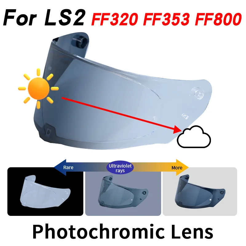 Photochromic Visor for LS2 FF320 Stream FF353 Rapid FF328 FF800 Motorcycle Helmet,Sunscreen Motocross Racing visors visors