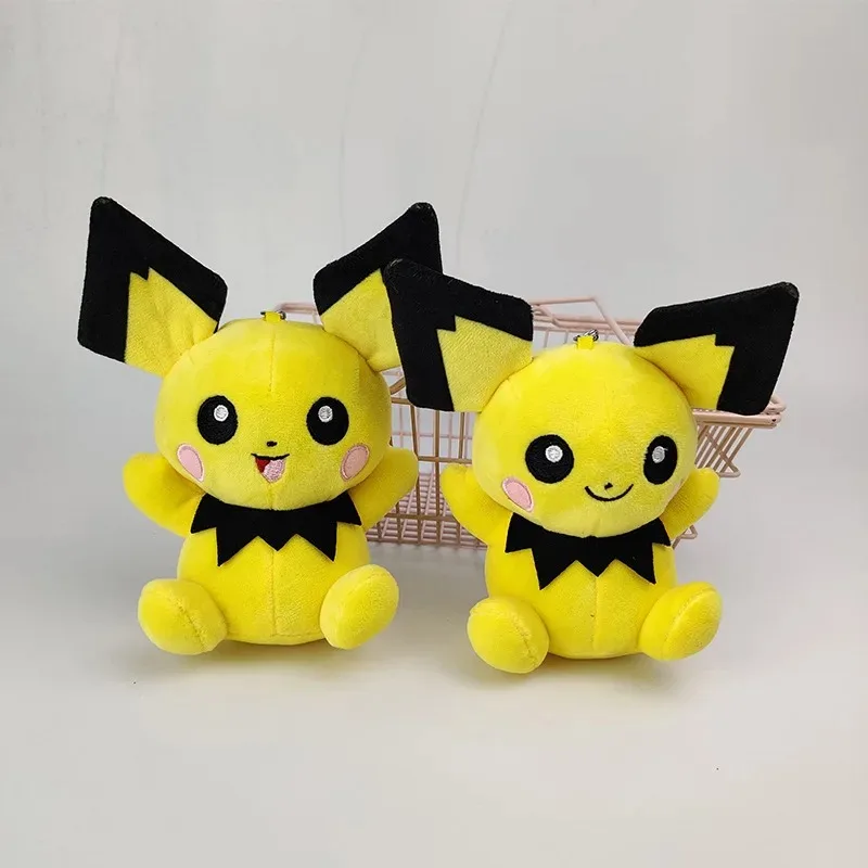 

20cm Cartoon Pokemon Black ear Bikachu keychain pendant doll children's bag decoration dolls wholesale