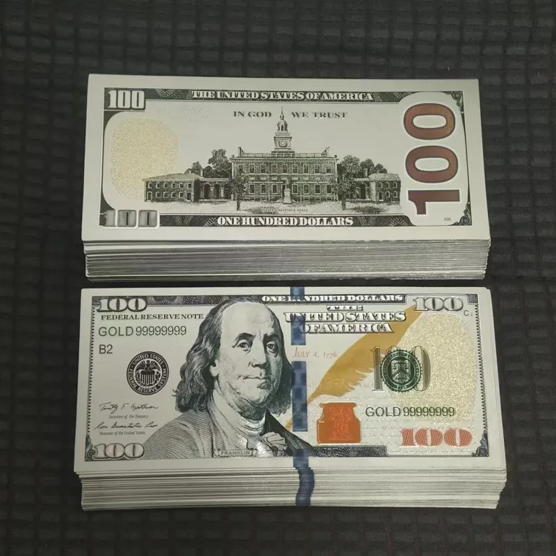 5~100pcs US 100 Dollars 100 Dollar Bills Silver Plated Banknotes Fake Dollars Currency Souvenir Business Gifts