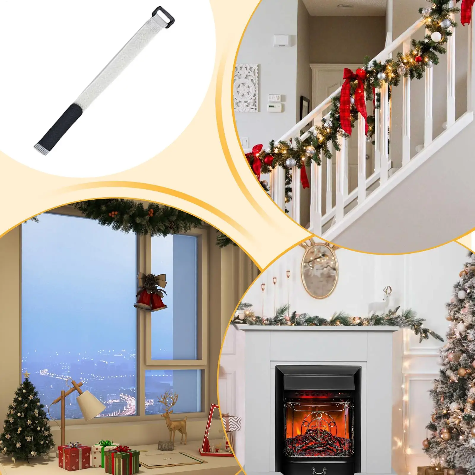 

Рождественские гирлянды, 20 шт., регулируемый держатель для праздничных венков, многоразовые рождественские вешалки для гирлянд для лестниц, перила, заборы