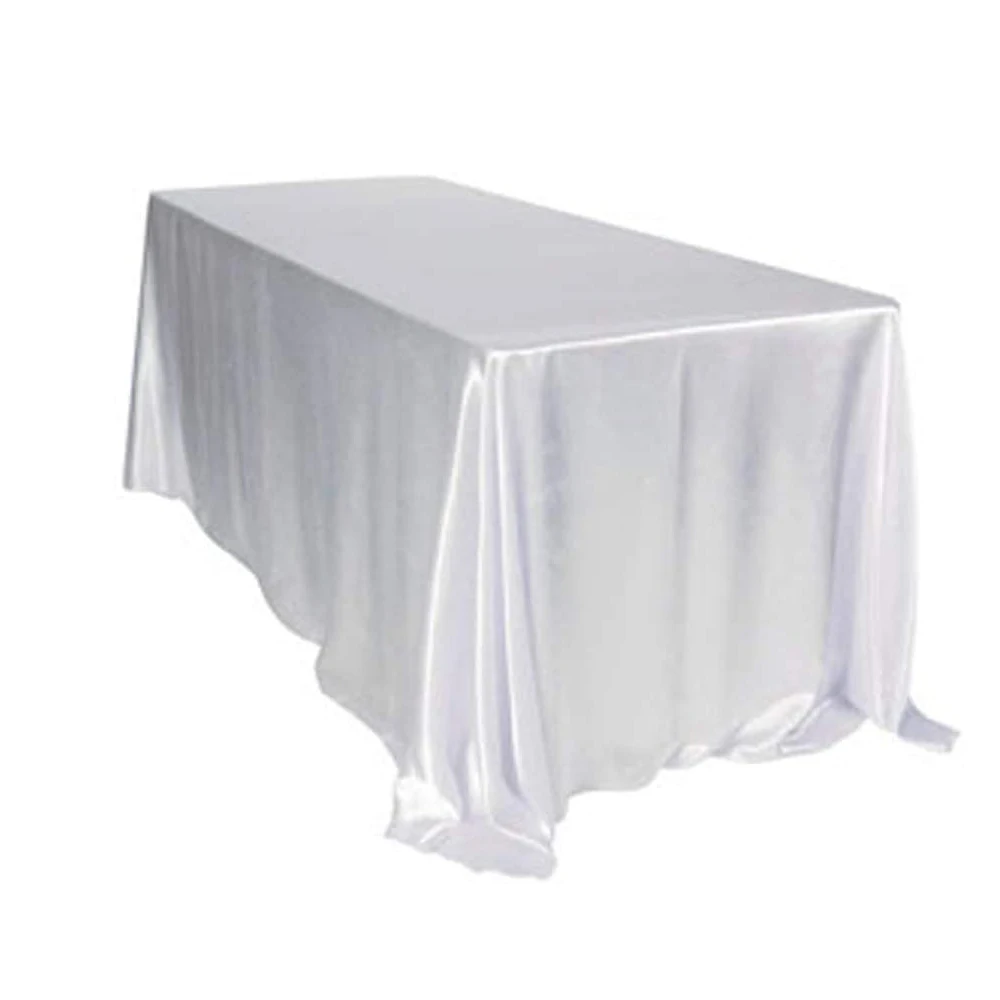 145x396cm Multicolor Rectangular Solid Color Table Cloth Satin Table Cover for Party Holiday Dinner Wedding Banquet Decoration