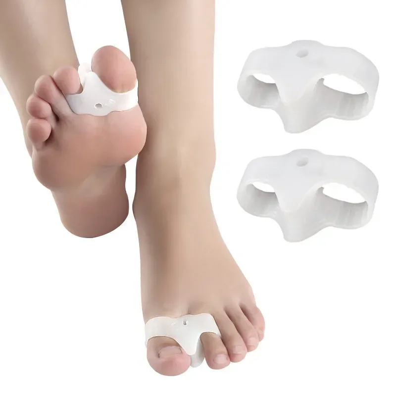 2 pçs ajustador ferramenta de cuidados com os pés silicone gel polegar corrector joanete pé dedo do pé hálux valgus protetor separador dedo alisador