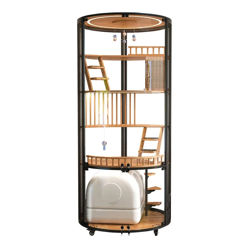 Nordic Cat Villa Solid Wood Luxury Round Panoramic Display Super Large Home