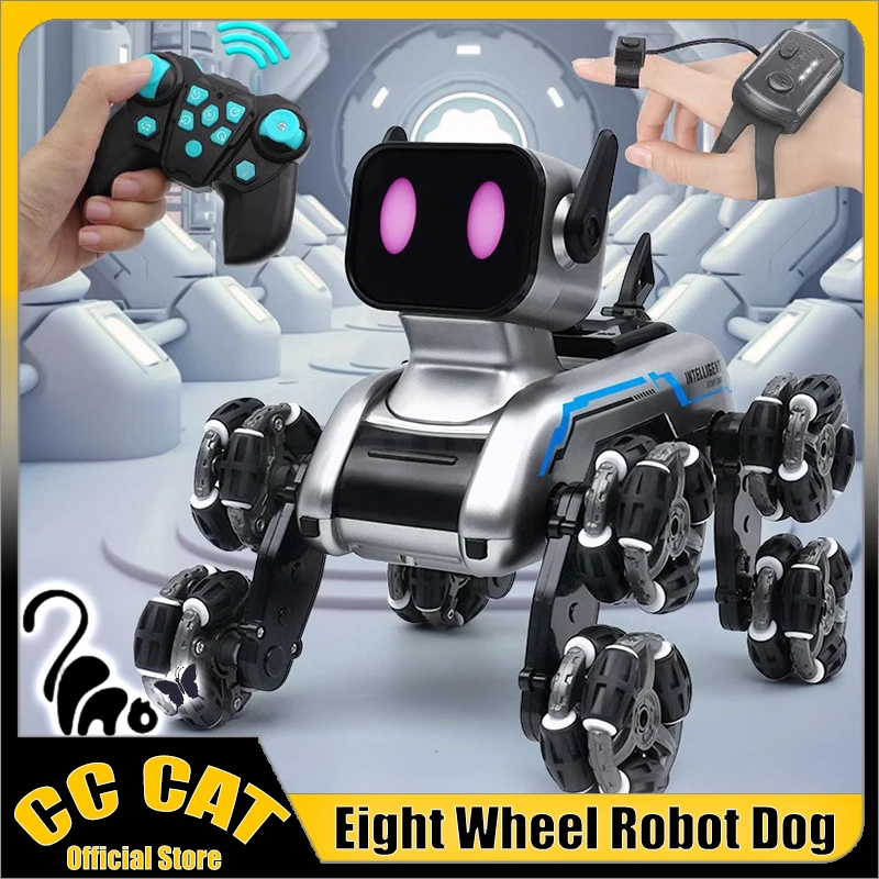 Stunt Eight Wheel Smart Remote Fancy Control Robot Dog Remote Control Toy Children's Electric Mechanical Dog Custom Boy Drift