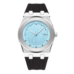 PINTIME Fashion Sport Men's Watches Ice Blue Yellow Silicone Strap Waterproof 30m Calendar Fashion Quartz Wristwatch Relogios