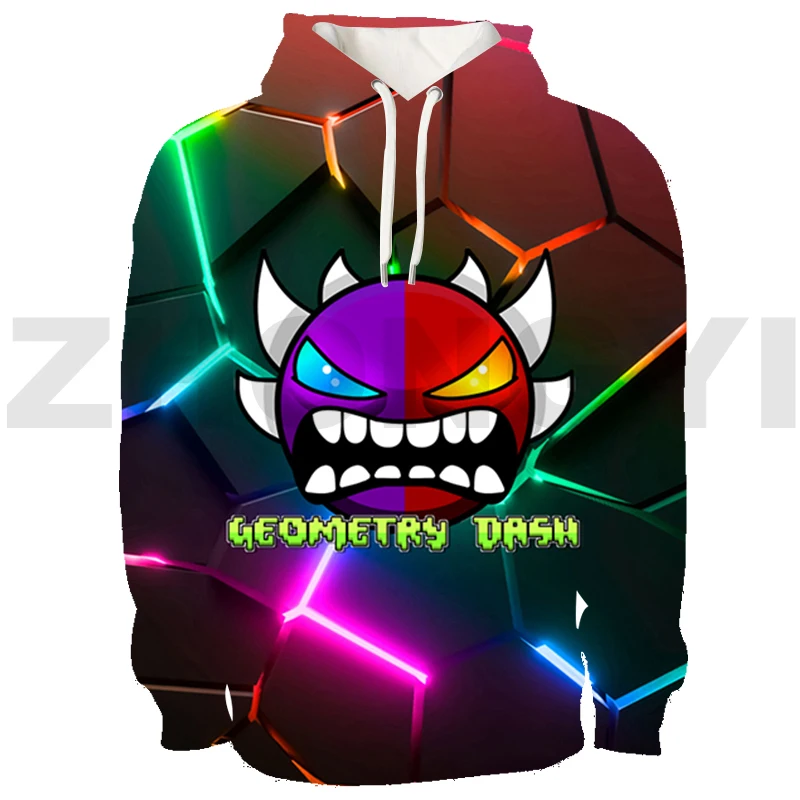 

3D Print Angry Geometry Dash Anime Hoodie Sport Lounge Wear Oversized Sweatshirt Tracksuit Men Fashion Couple Clothes Pullovers