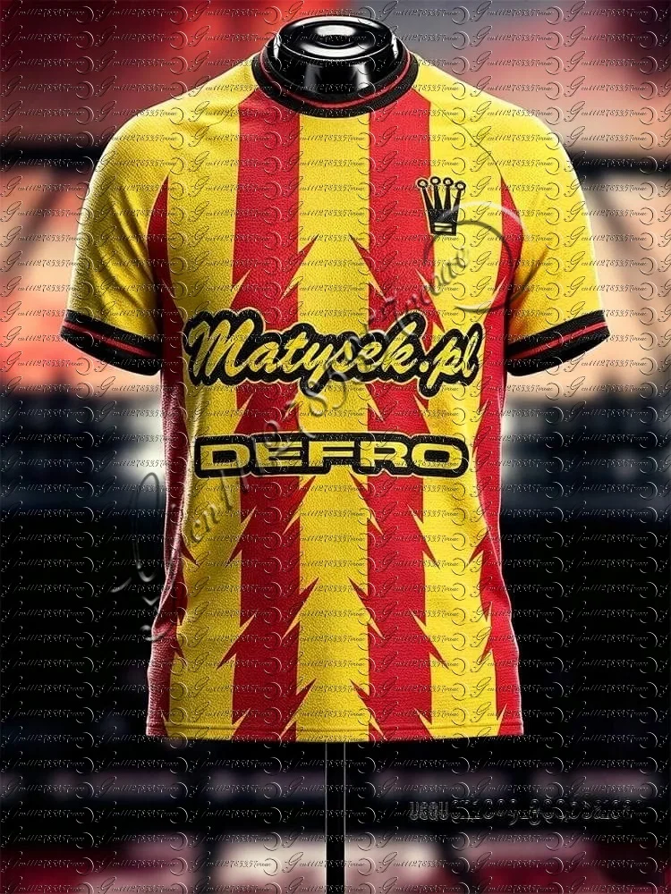 Summer New Men Football Jersey Cycling Sports Shirts Korona Kielce Home Away Kits Quick Dry Soccer Jersey Adult/Kid Team Uniform