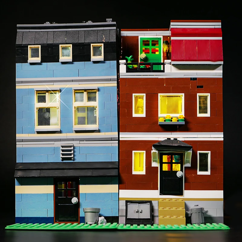 Zestaw DIY LED 10218 Modułowy Budynok Uliczny Model Blokowy Pilot Zdalnego Sterowania Oświetlenie Akcesoria Tylko Światła Prezent