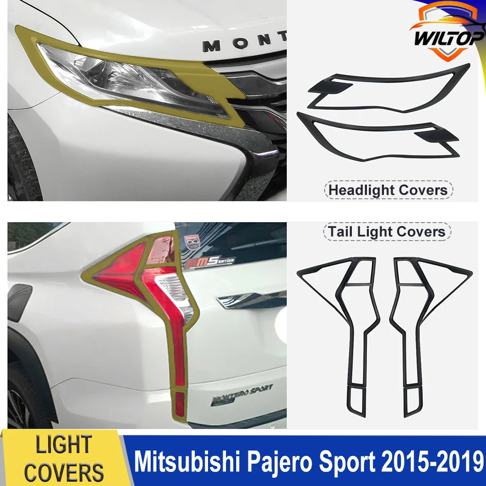 

Headlight Tail Light Covers For Mitsubishi Pajero Sport 2015-2019 Montero Sport Front and Rear Lamp Hoods Exterior Accessories