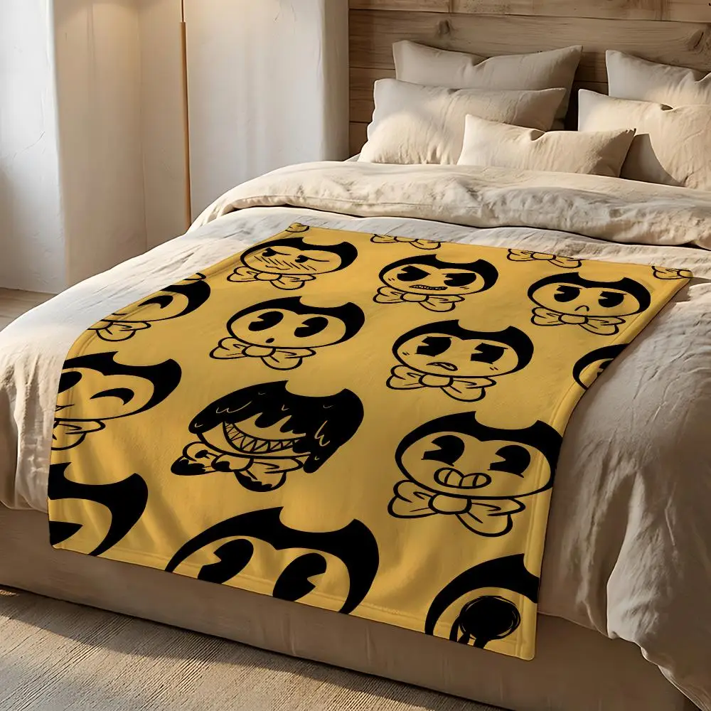 Video Game Bendy and the Ink Machine Throw Short Plush Throw Blanket Soft Skin-Friendly Multi-Scene Home Office