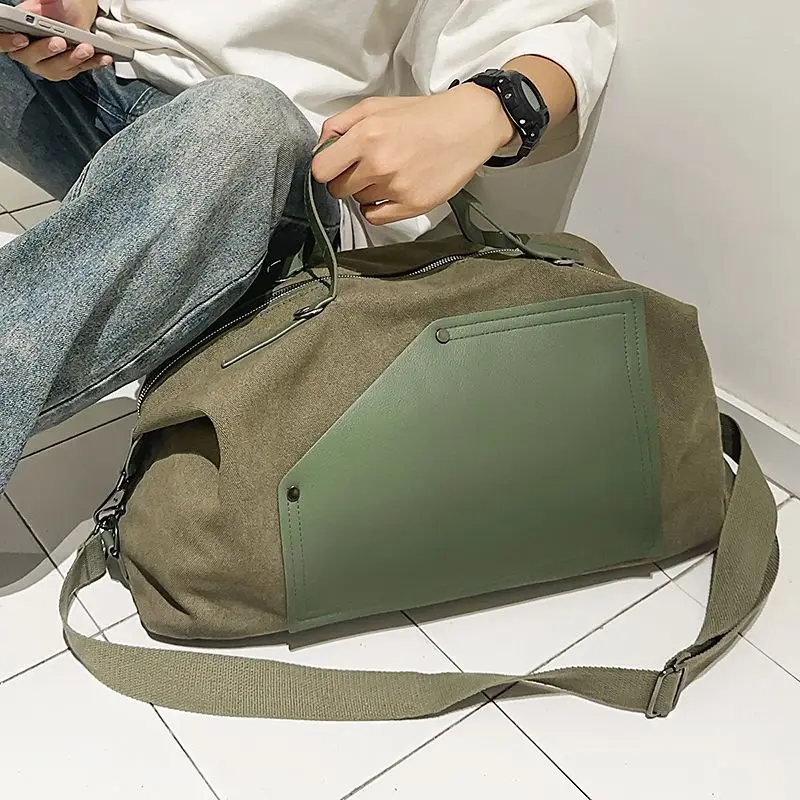 

Дорожная сумка в стиле ретро, мужская и женская парусиновая портативная спортивная сумка для фитнеса, большая вместимость, дорожный рюкзак для хранения на короткие расстояния