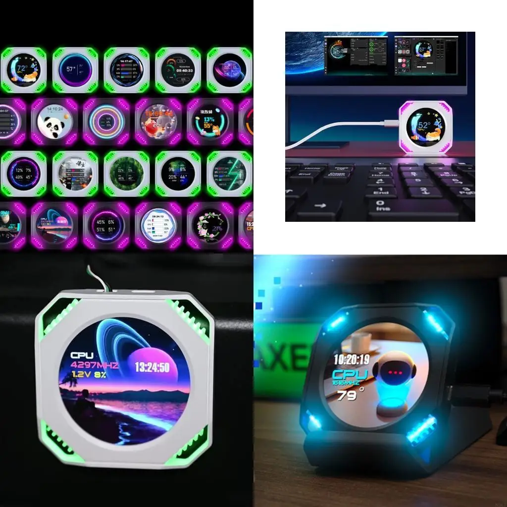 

896F Round IPS Secondary Display Screen Dynamic Sensors Panel Data For Gaming Rigs